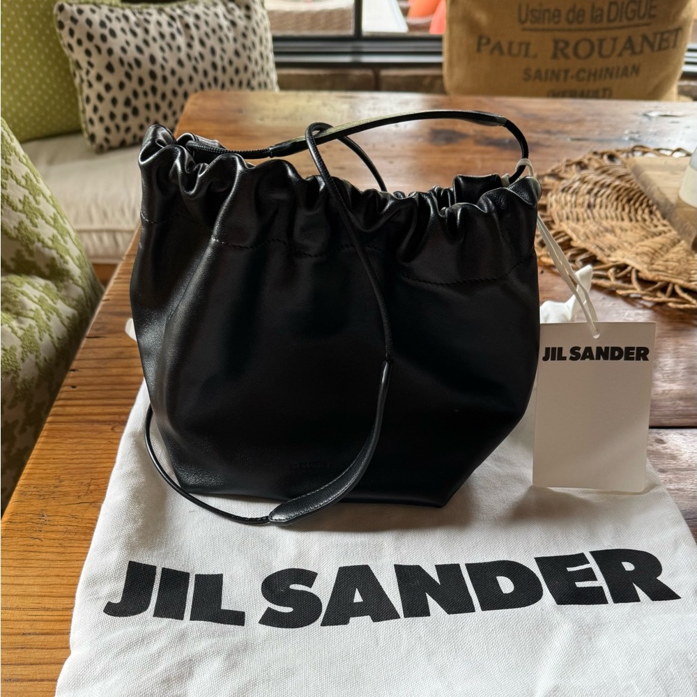 Jil Sander Black Leather Shoulder/Crossbody Bag